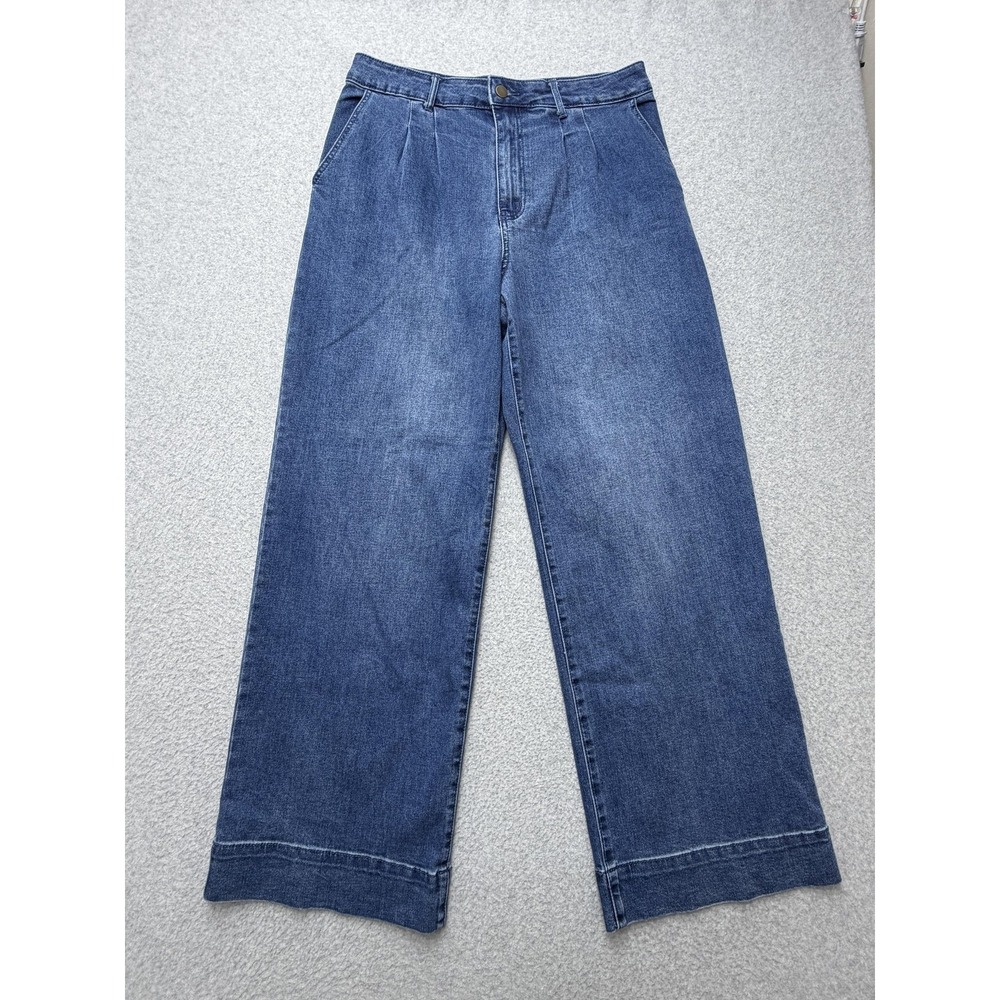 Bagatelle Collection Jeans Womens 31 Blue High Rise Wide Leg Pleated Denim Pants